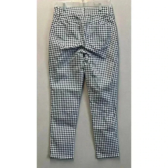 Draper James RSVP Pants Women's 8 Blue Gingham Stretch Ankle Cotton Blend - Picture 3 of 8